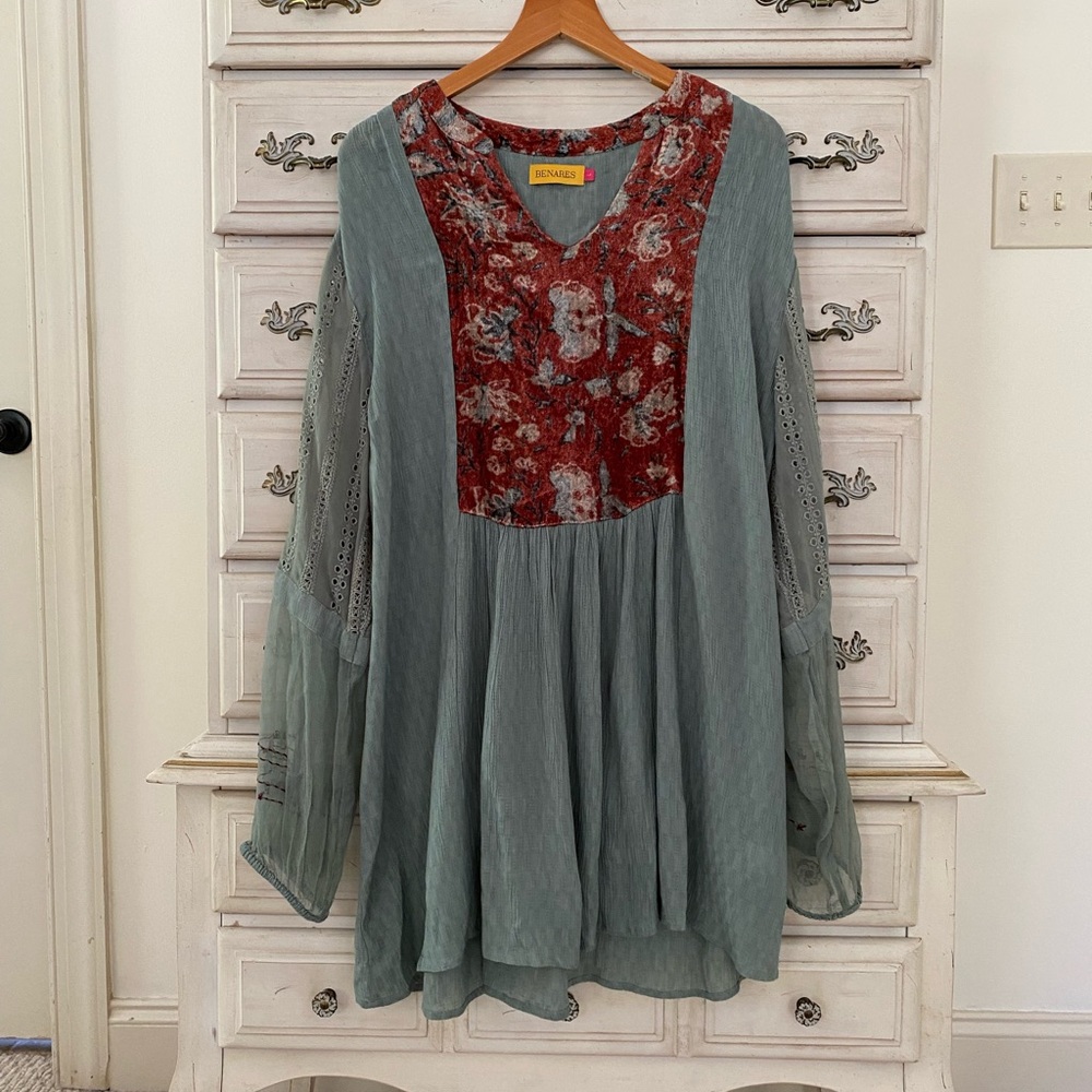 Mixed Media Babydoll Tunic